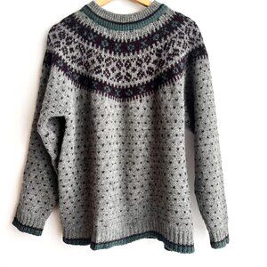Vintage IZOD 100% Virgin Wool FairIsle Pullover Sweater L